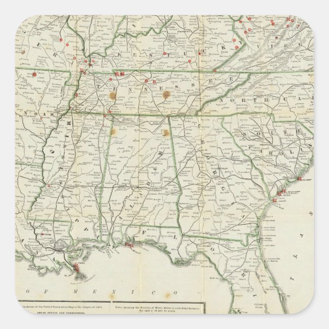 The Historical War Map Square Sticker (Front)