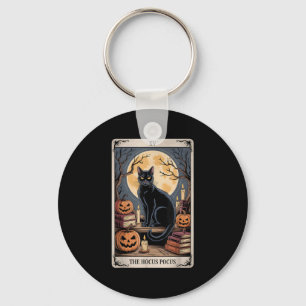 The Hocus Pocus Tarot Halloween Cat Pumpkin Mystic Keychain