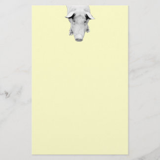 The Hog in Black and White Stationery