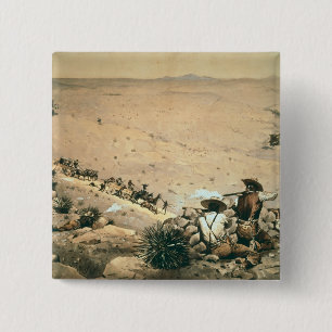 'The Hold Up', c.1900 (oil on canvas) 2 Inch Square Button
