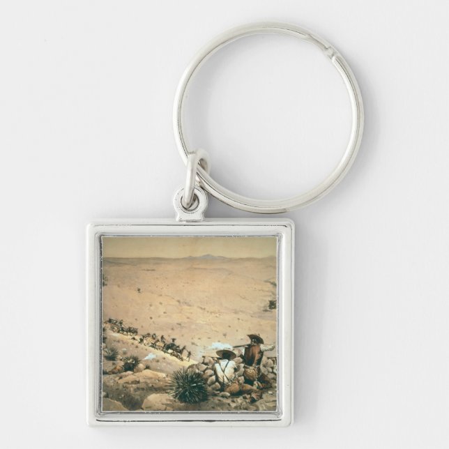 'The Hold Up', c.1900 (oil on canvas) Keychain (Front)