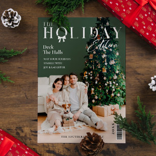 The Holiday Edition Family Photo Magazine Cover Card