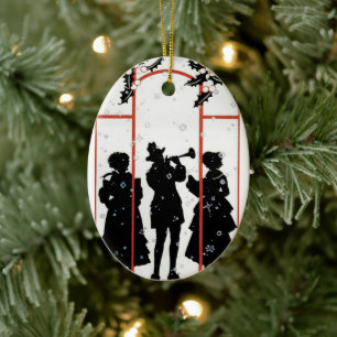 The holiday  musicians ceramic ornament