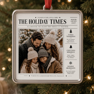 The Holiday Times Personalized Family Photo  Metal Ornament