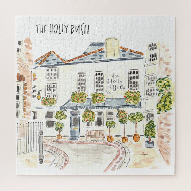 The Holly Bush London Pub Watercolor Art Jigsaw Puzzle (Vertical)