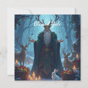 The Holly King welcomes in Yule flat Card