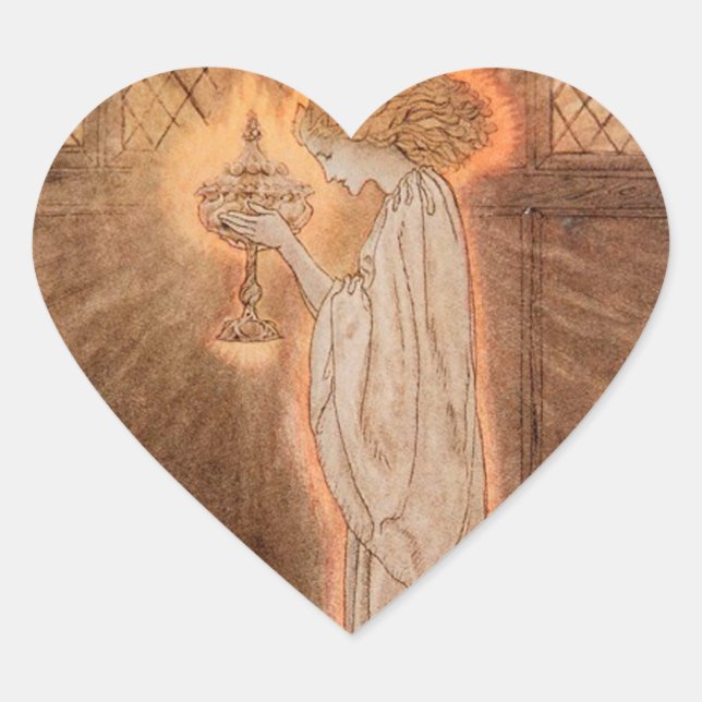 The Holy Chalice Heart Sticker (Front)