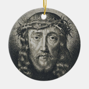 The Holy Face crowned with thorns Ceramic Ornament