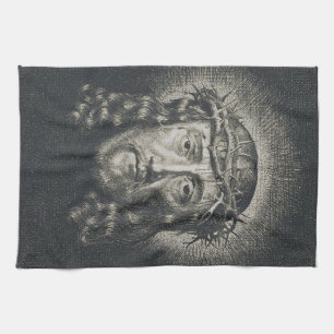 The Holy Face crowned with thorns Kitchen Towel
