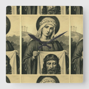 The Holy Face Of Jesus Square Wall Clock