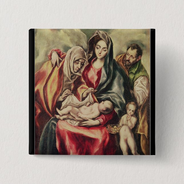 The Holy Family 2 Inch Square Button (Front)