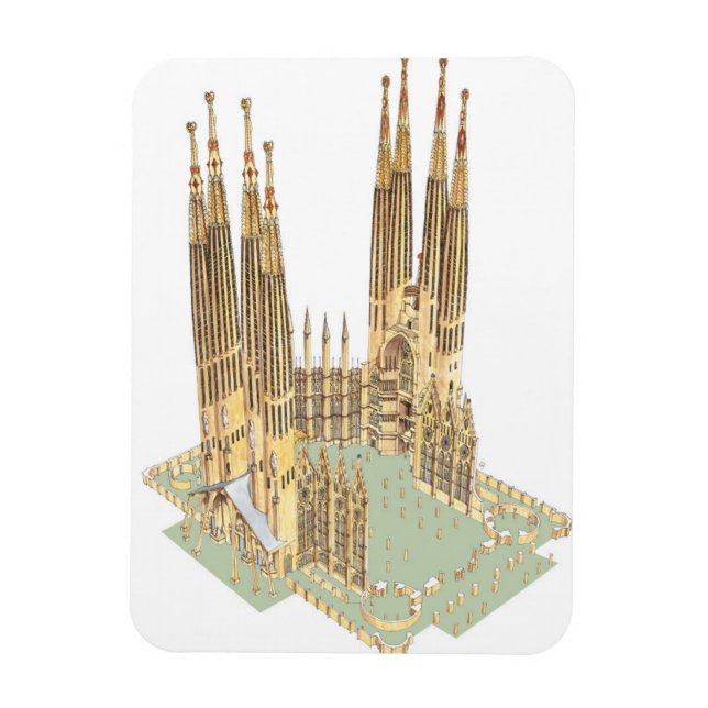 The Holy Family Antonio Gaudi. Barcelona Spain Magnet (Vertical)