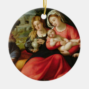 The Holy Family, c.1508-12 (oil on canvas) Ceramic Ornament