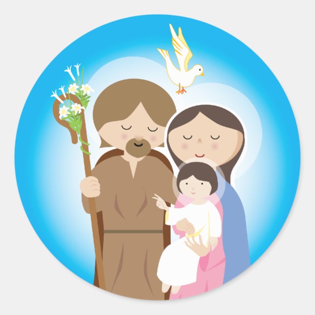 The Holy Family Classic Round Sticker (Front)
