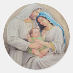 The Holy Family: Divine Love Portrait Classic Round Sticker