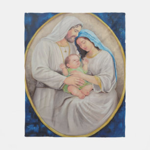 The Holy Family: Divine Love Portrait Fleece Blanket