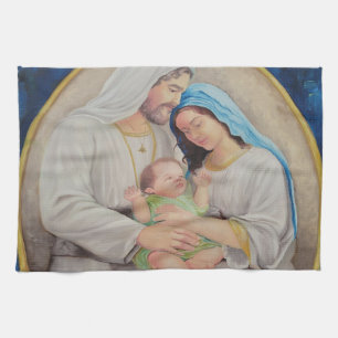 The Holy Family: Divine Love Portrait Kitchen Towel