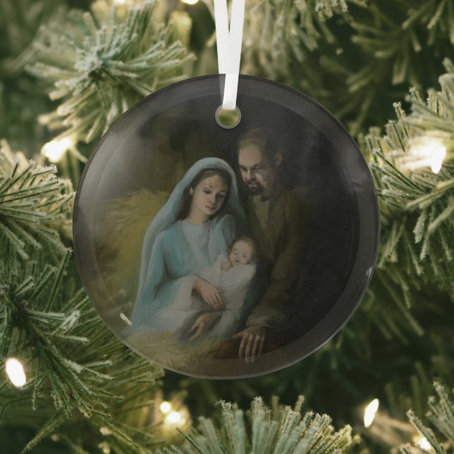 The Holy Family Glass Ornament (Insitu)