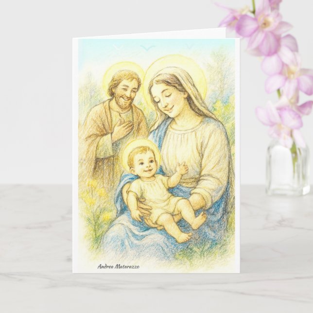 The Holy Family - Nativity Card (Orchid)