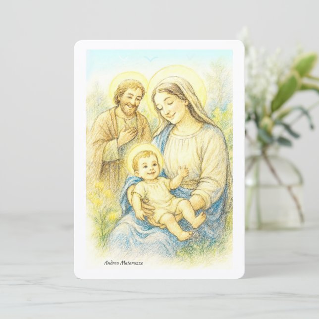The Holy Family - Nativity Card (Standing Front)