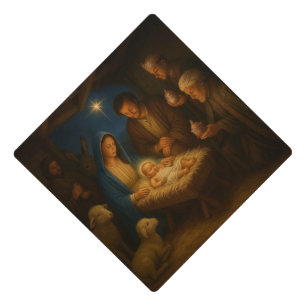 The Holy family nativity w/3 wise men Graduation Cap Topper