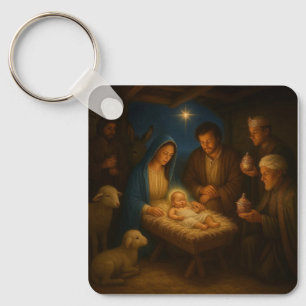 The Holy family nativity w/3 wise men Keychain