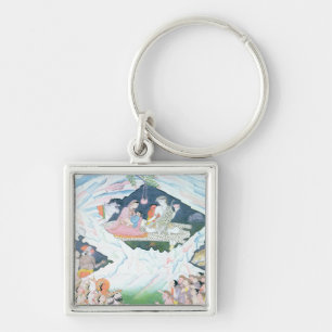 The Holy Family of Shiva and Parvati Keychain