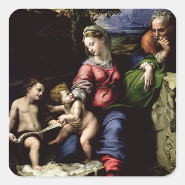 The Holy Family of the Oak Tree, c.1518 Square Sticker (Front)