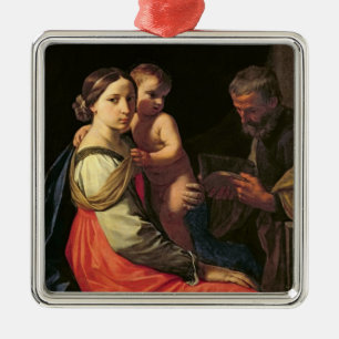 The Holy Family (oil on canvas) 2 Metal Ornament