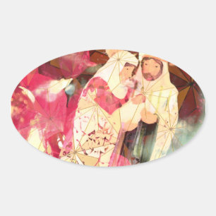 "The Holy Family" ~ Oval Sticker