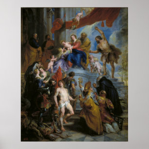 The Holy Family Surrounded by Saints Poster