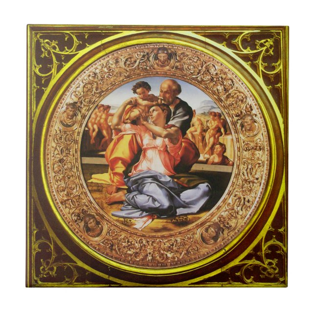 The Holy Family .The Doni Tondo Tile (Front)
