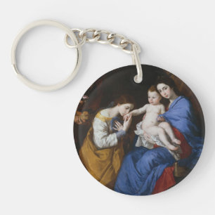 The Holy Family with Saints Anne and Catherine Keychain