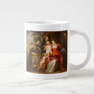 The Holy Family with Saints Large Coffee Mug