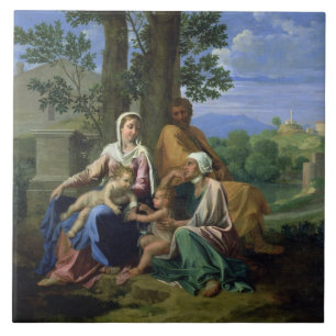 The Holy Family with SS. John, Elizabeth and the I Tile