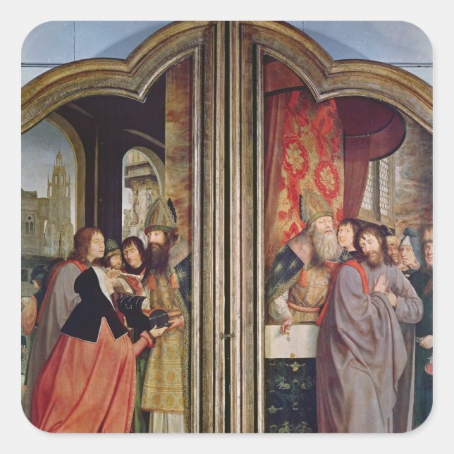 The Holy Kinship, or the Altarpiece of St. Square Sticker (Front)