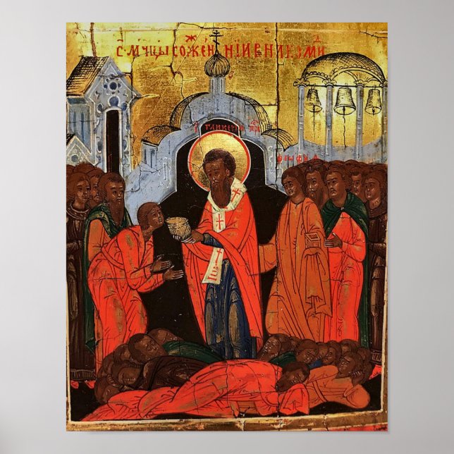 The Holy Martyrs Burned at Nicomedia Icon Print    (Front)