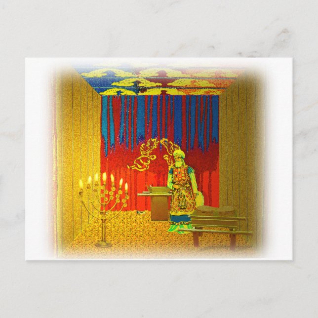 The Holy Place of the Tabernacle with High Priest Postcard (Front)