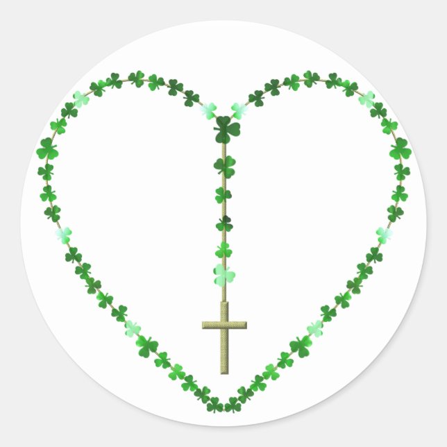 The Holy Rosary Classic Round Sticker (Front)
