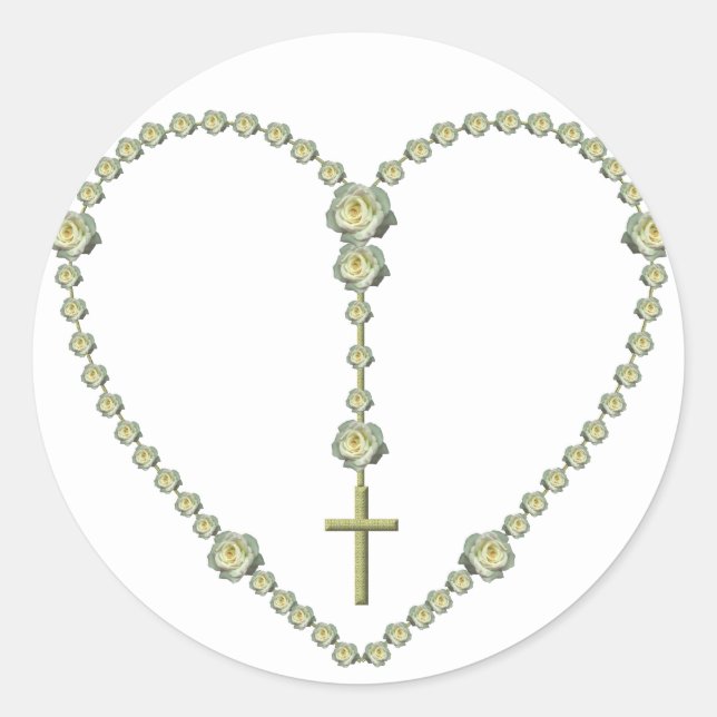 The Holy Rosary Classic Round Sticker (Front)