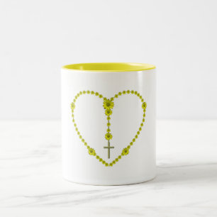 The Holy Rosary Two-Tone Coffee Mug
