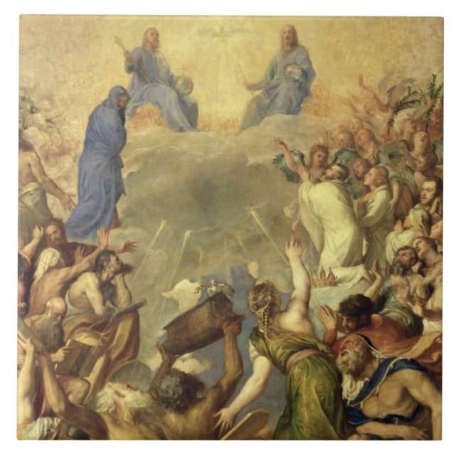 The Holy Trinity, 1553/54 (oil on canvas) Tile (Front)