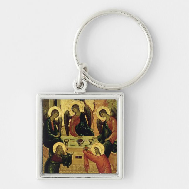 The Holy Trinity, Novgorod School, 15th century Keychain (Front)