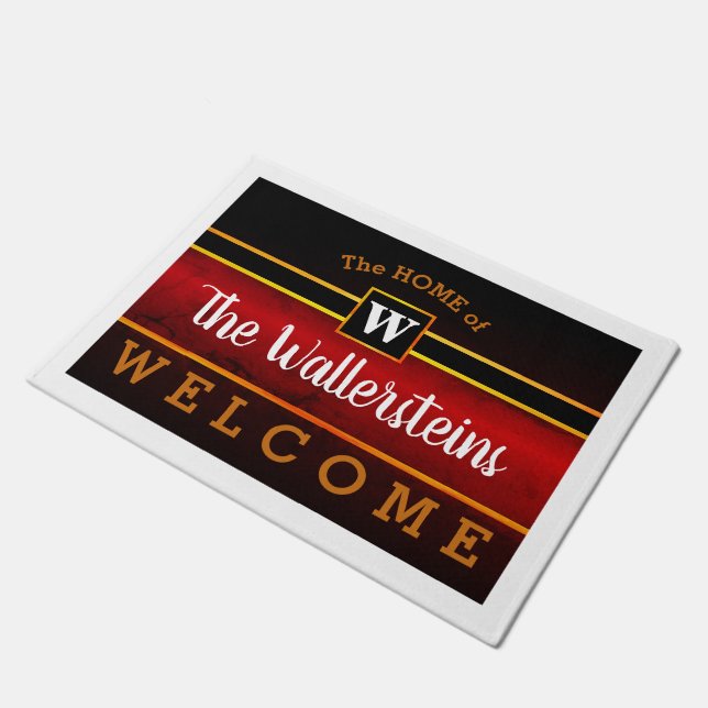The Home of (Your Name) - Monogram (editable) Doormat (Angled)