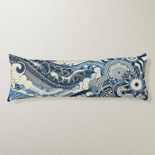 The Home Studio Indigo Bloom  Body Pillow