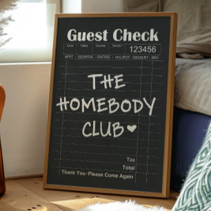 The Homebody Club Poster   Cozy Introvert Wall Art