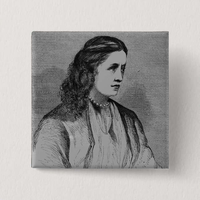 The Hon. Mrs Yelverton 2 Inch Square Button (Front)