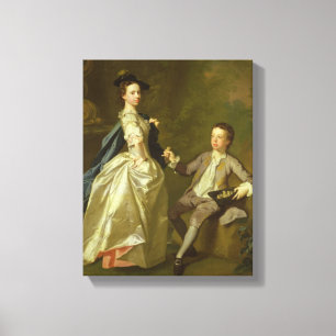 The Hon. Rachel Hamilton and her brother Canvas Print
