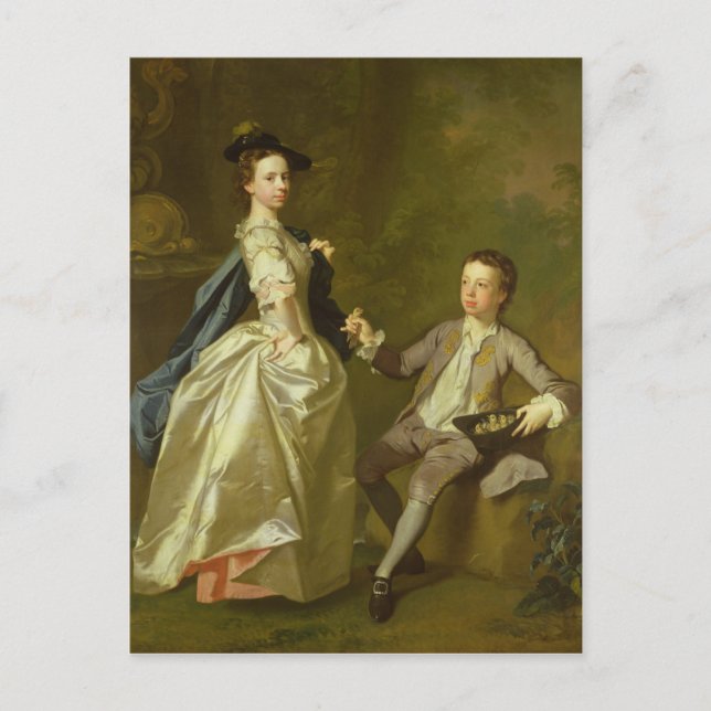 The Hon. Rachel Hamilton and her brother Postcard (Front)
