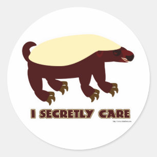 The Honey Badger Secretly Cares Classic Round Sticker